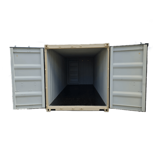 rear personnel doors open 20' dry container